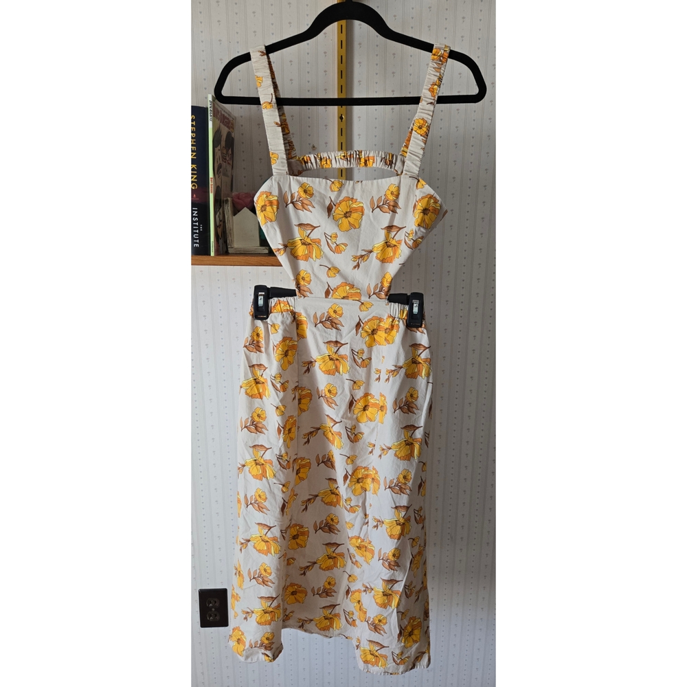 Forever 21 Yellow Floral Midi Dress